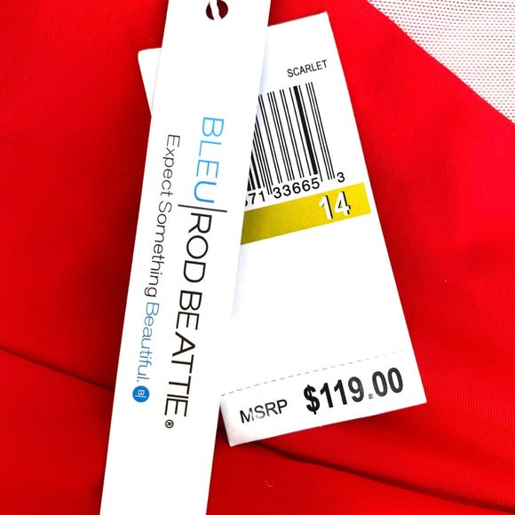 Bleu Rod Beattie NWT Hot Red One-piece Swimsuit - Picture 7 of 9